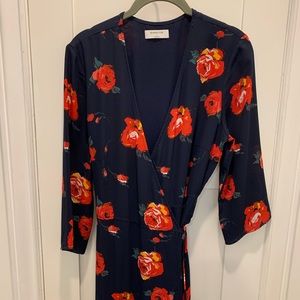 Aritzia Babaton floral wrap dress